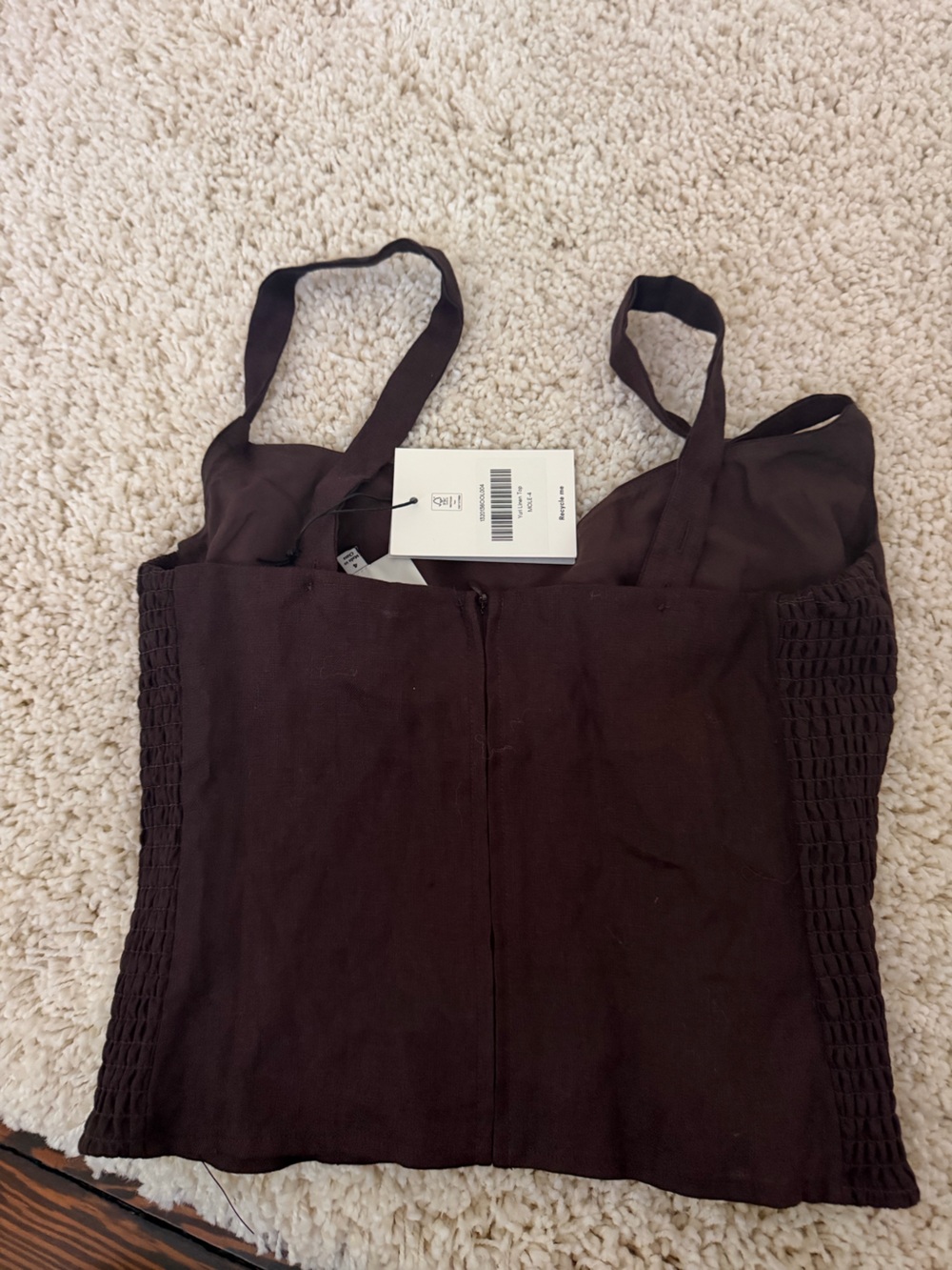 Reformation brown Cropped Camisole with Smocked Hem - Picture 2 of 3